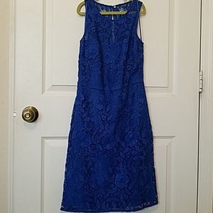 J.crew blue lace shift dress
